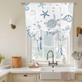 thumbnail image 2 of Tie Up Curtains for Windows Blue Turtle Shell Valance Adjustable Balloon Curtain Coral Conch Seaweed Starfish Tie Up Shades for Kitchen Living Room Bedroom Privacy Curtain Drape 34x45 Inch, 2 of 9