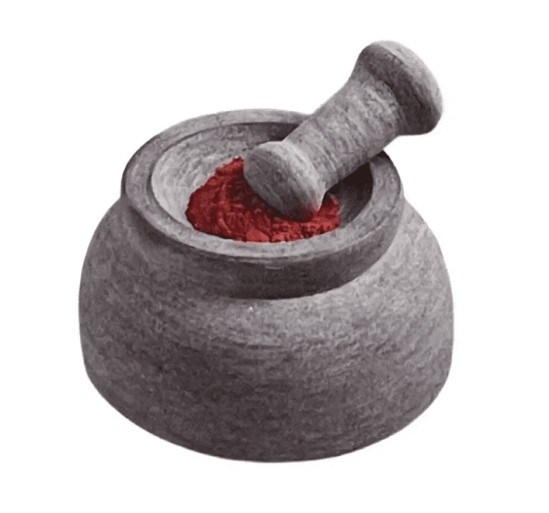 Casa Maria Granite Mortar and Pestle Set – 8.5-Inch Double-Sided Stone Grinder – Natural Heavy-Duty Granite for Spices, Herbs, Guacamole, Pesto, Pastes