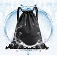 thumbnail image 3 of 2 Pcs Outdoor Women Men Nylon Black Ultralight Backpack Football Basketball Bag (Big & Small), 3 of 8