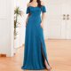 thumbnail image 1 of Puntoco Vestidos Mujer Verano Mujer Vestido con Cuello en V Gasa Elástico Banquete Dama de Honor Vestido de Noche, 1 of 8