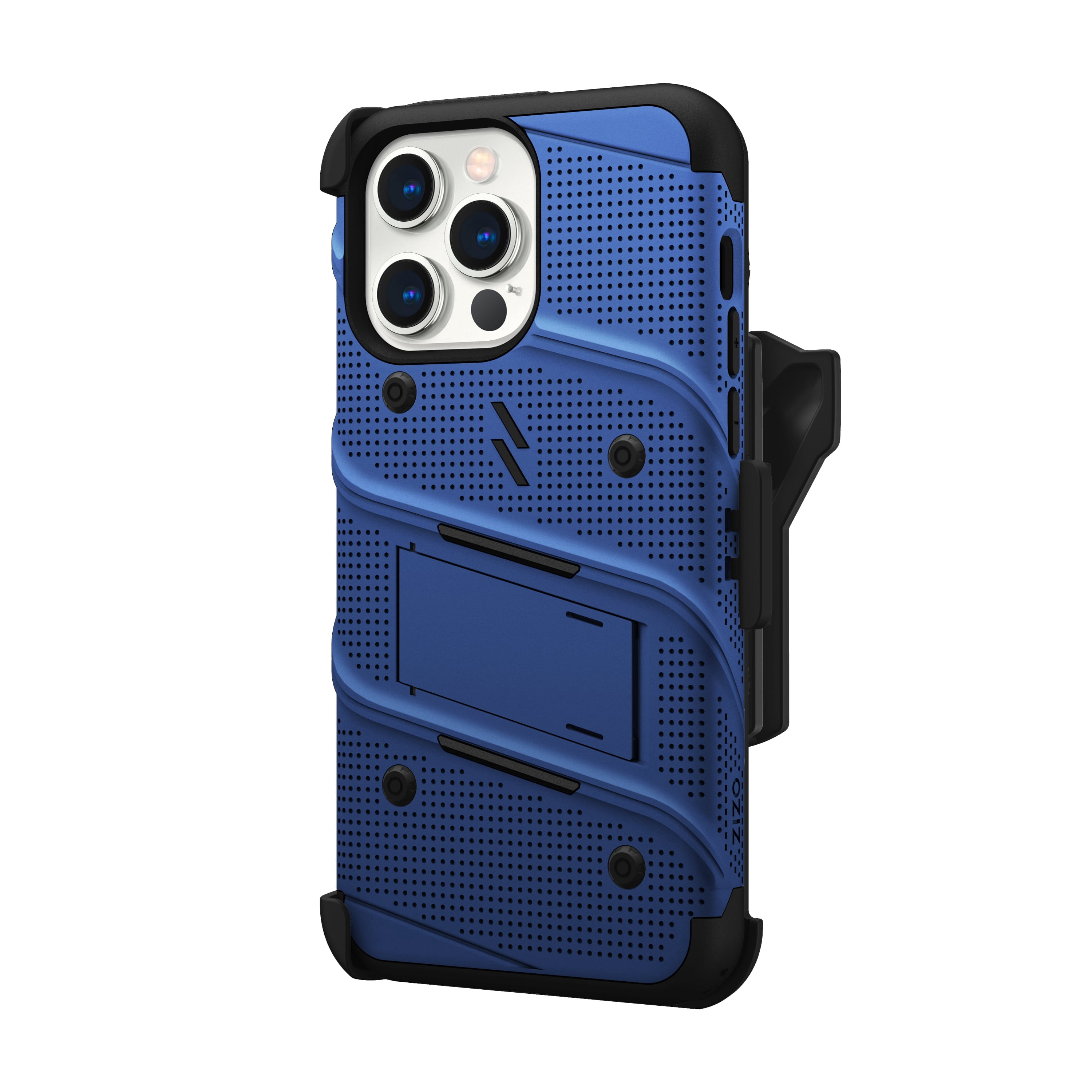 ZIZO BOLT Bundle for iPhone 14 Pro Max (6.7) Case with Screen Protector Kickstand Holster Lanyard - Blue