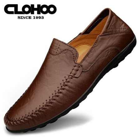 

CLOHOO Men‘s Loafer Shoes Handmade Stitching Casual Slip On Shoes