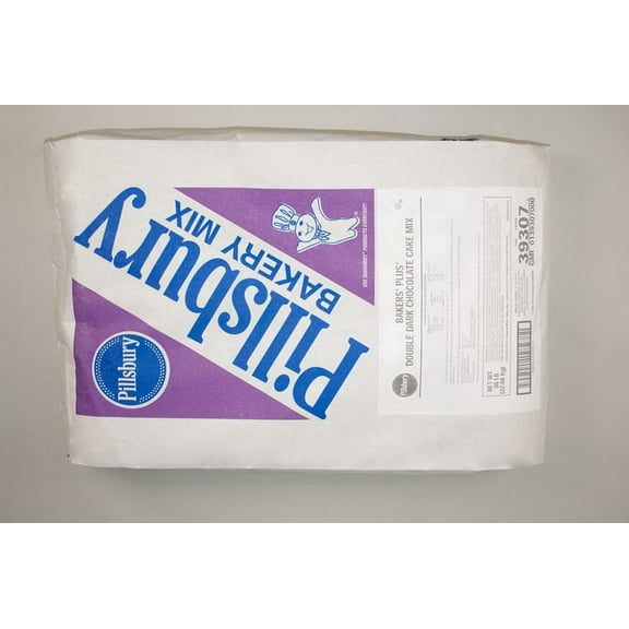 (Price/CASE)Pillsbury Bakers' Plus Cake Mix Double Dark Chocolate 50 Pound - 1 Per Case