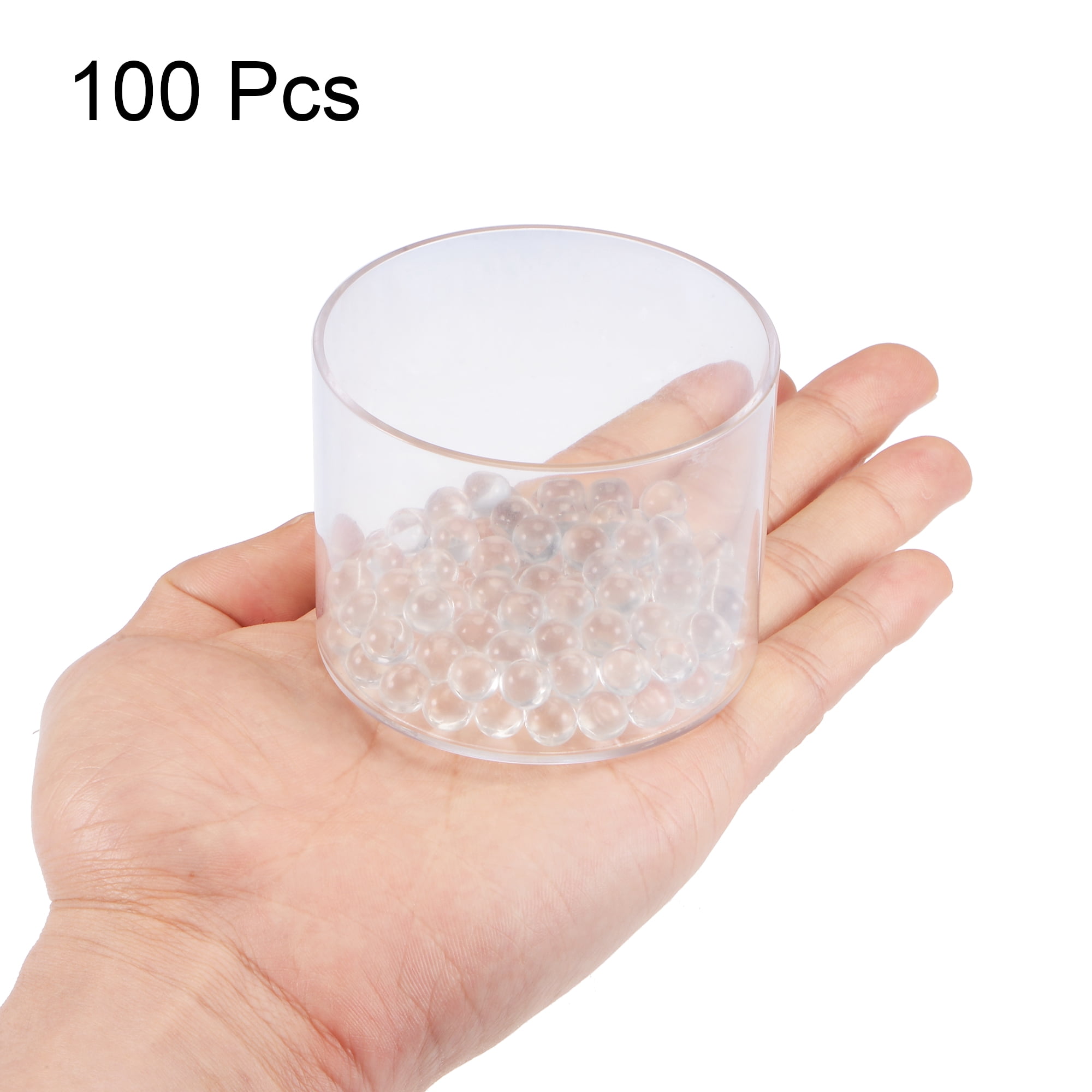 Unique Bargains Solid Round Clear Glass Ball Boiling Stones Soda Lime Glass Beads 0.32"