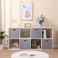 thumbnail image 2 of Collapsible Organization Basket Fabric Foldable Box with Handles, 13x13 Cube Storage Bins Set of 4, Thick and Heavy Duty Storage Baskets for Shelves Bedroom Livingroom,Gary, 2 of 10
