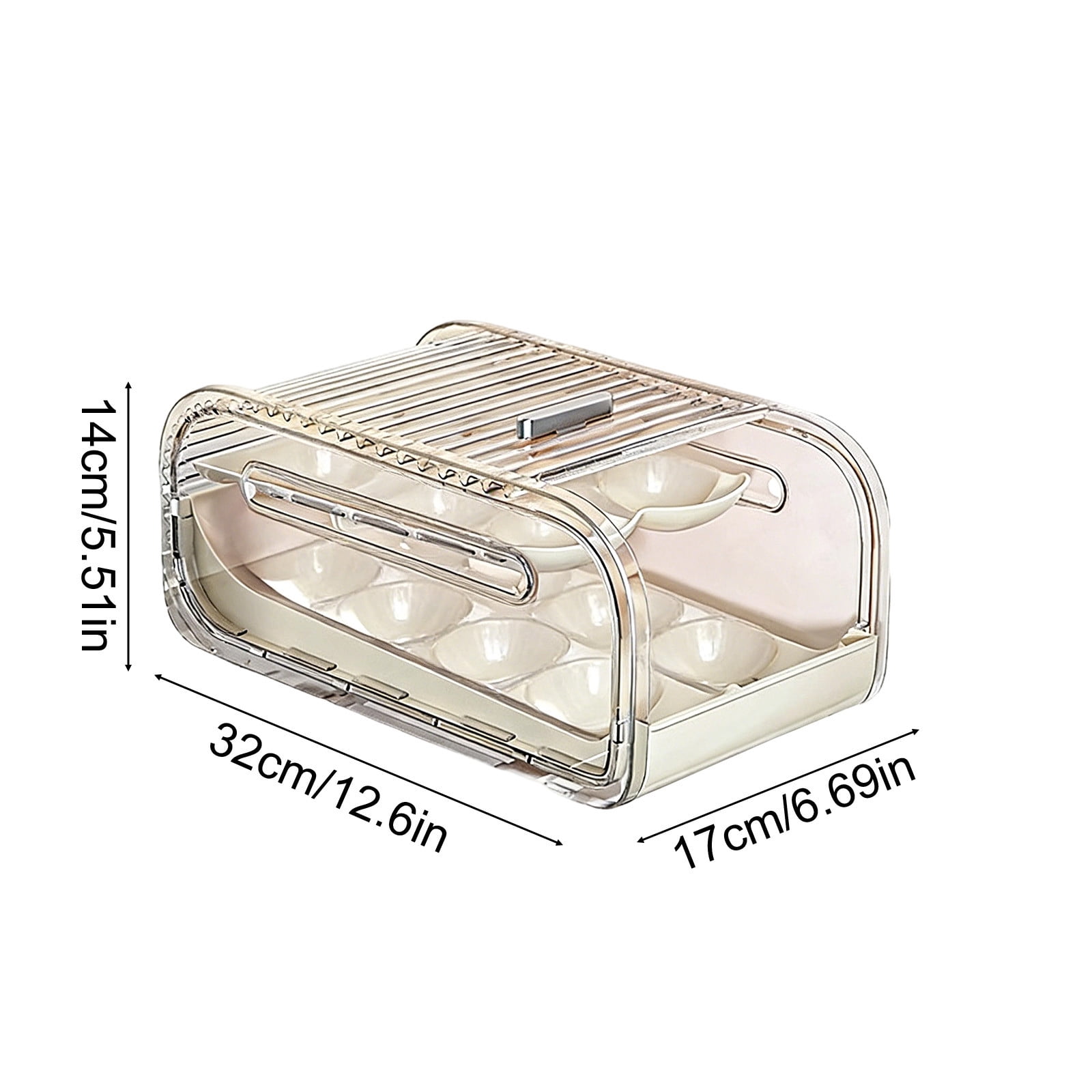 Clear Clear Plastic Egg Storage Container With Tray For Refrigerator Airtight Food Box