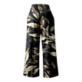 thumbnail image 5 of Women's Printed Elastic High Waist Wide Pants Casual Wide Leg Long Casual Belt Pocket Women's Casual Pants High Waist Self Tie Pants plus Size Casual Pants for Women 4x-5x Pants Rompers for Women, 5 of 5
