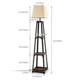 thumbnail image 3 of Gymax Trapezoidal Floor Lamp Tier Storage Lamp with Linen Shade for Bedroom Study, 3 of 10