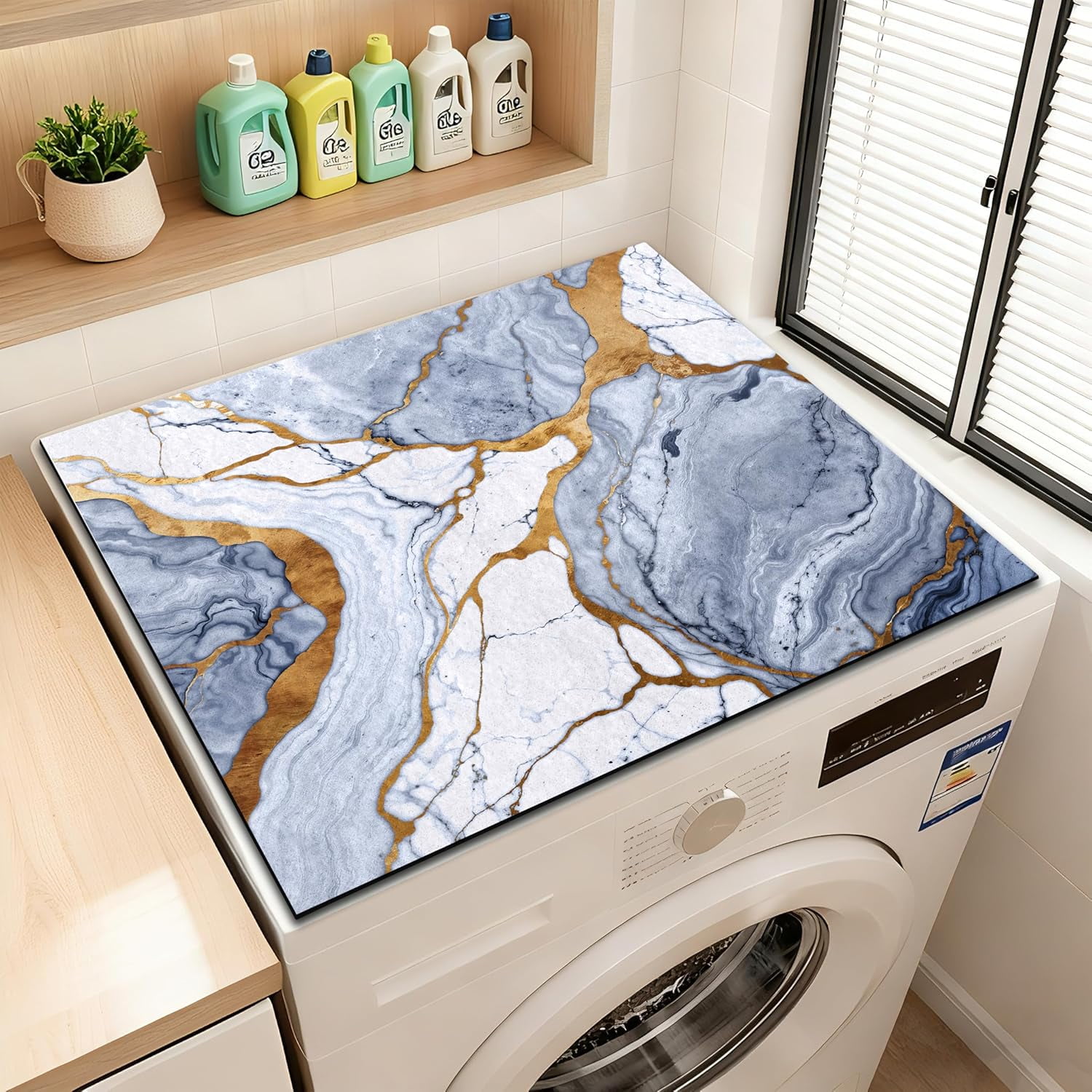 Washer and Dryer Covers for the Top 23.6" X 19.7", Washer and Dryer Top Protector Mat, Non Slip Washing Machine Dust Cover Pad for Laundry Room Kitchen Home Decor