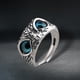thumbnail image 1 of Anillo de búho de ojo de demonio Fernando Anillo de declaración Azul, 1 of 8