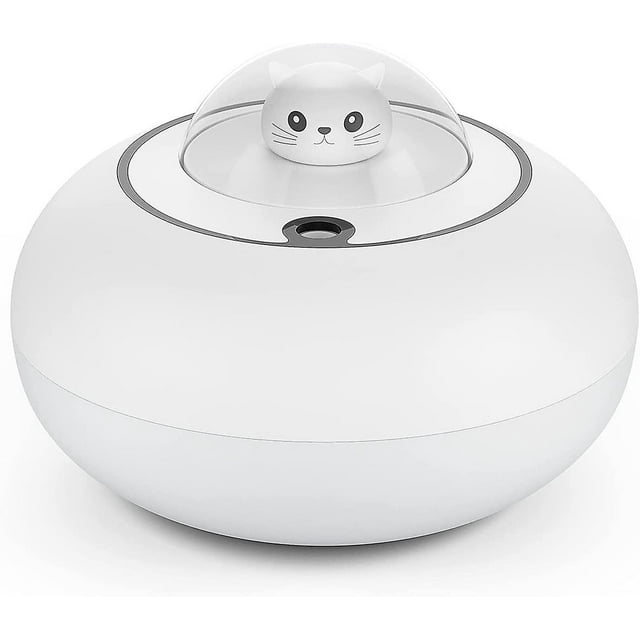 2024, lindos humidificadores para el dormitorio del hogar Mini humidificadores de 300 ML con luz LED de 7 colores, temporizador de apagado automático, 2 modos de niebla Humidificad