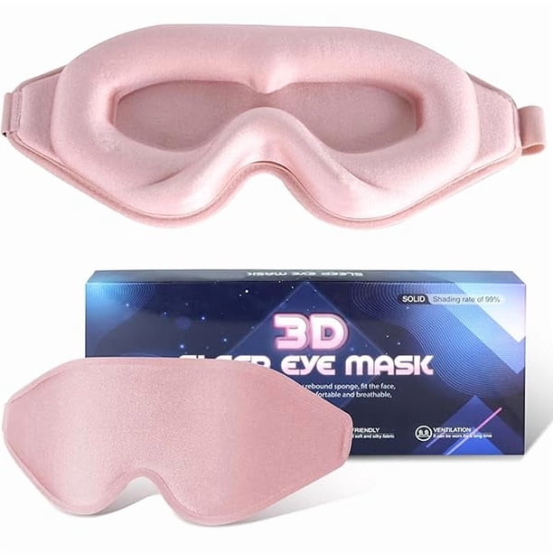 Chenchen Sleep Mask for Men Women,Upgraded 3D Deep Contoured Eye Covers for Sleeping with Adjustable Strap,Block Out Light, Soft Comfort Eye Shade Cover for Travel Yoga Nap (1pcs, Pink)