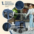 thumbnail image 4 of Pefilos 41" Pet Stroller 4 Wheels Dog Cat Stroller, Carrier Jogger Travel One-Button Foldable Puppy Stroller with Breathable Mesh, Blue, 4 of 8