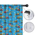thumbnail image 4 of Blackout Kids Curtains,Cartoon Construction Vehicles Barriers Blue Pattern Childrens Insulated Curtains Set Of 2,Bedroom Essentials,Toddler Room Decor 42"x63", 4 of 5
