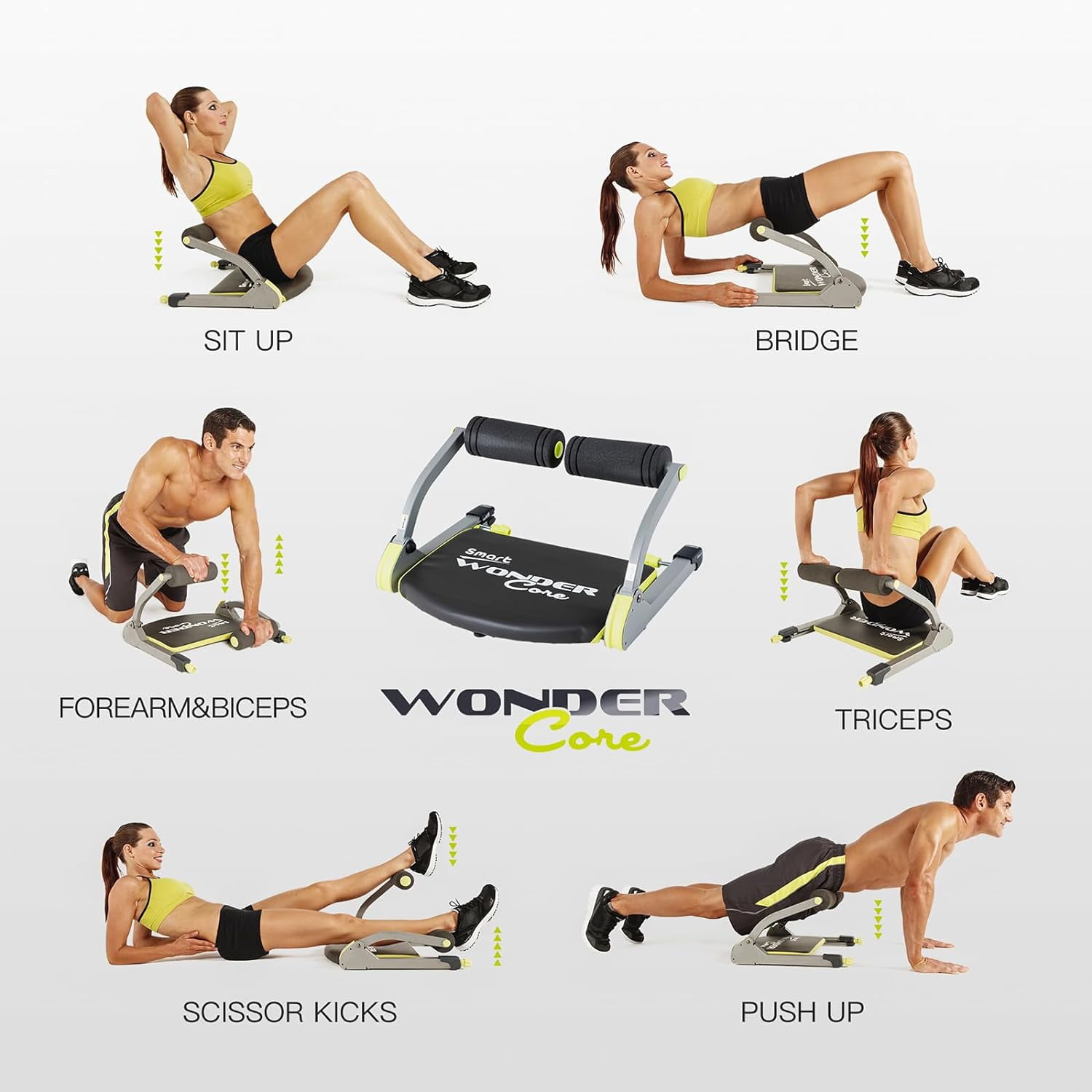 CORE SMART Sit Up Exercise Equipment Abdominal Exercise Machine for Home Ab Crunch Machine for Stomach Workout Fitness Equipment for Abs Workout Core Ab Exercise System Trainer Green Walmart