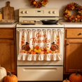 thumbnail image 4 of Darzheoy Thanksgiving Oven Door Skirt, Pumpkin Maple Leaf Turkey Ribbon Ties, Fall Decor Thanksgiving Indoor, Stove Decorative Curtain No-Drill for Home Kitchen, 4 of 6