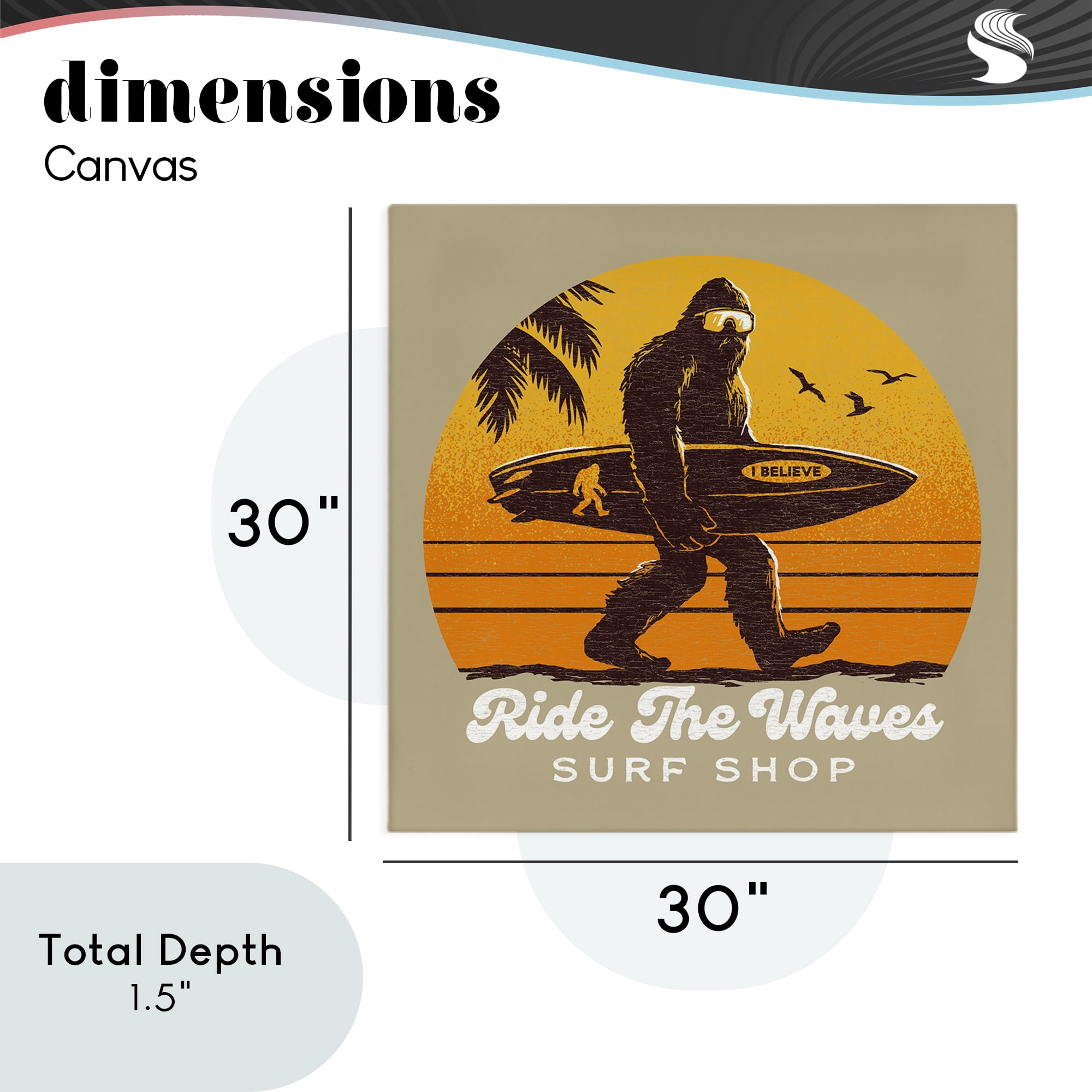 Ride The Waves Surf Shop Canvas Wall Art, design by Jedco Brands Inc.
