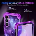 thumbnail image 3 of Casetego for Samsung Galaxy S24 5G Case,Glow in The Dark Three Layer Heavy Duty Shockproof Protection Hard Plastic Bumper+Soft Silicone Protective 6.2 inch Case,Dark Purple/Red, 3 of 6