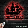 thumbnail image 3 of Craftnamesign Custom Schooner Sailing Metal Sign LED Light, Personalized Sailboat Name Sign, 3 of 5