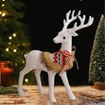 thumbnail image 6 of ABPWLY Home Christmas Deer Ornaments with Bow Bells Room Window Decor Plastic White 33x21x7cm Christmas Decorations, 6 of 6
