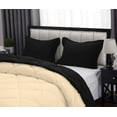 thumbnail image 5 of D.N.G. BEDDINGS 5 Piece Luxury Reversible Diamond Pattern Comforter Set Premium Super Soft, All Season 800 TC, 100% Egyptian Cotton Twin/Twin XL Size Ivory/Black Solid Color, 5 of 7