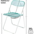 thumbnail image 3 of Urban Shop Transparent Acrylic Modern Folding Chair with Chrome Frame, Mint, 3 of 6