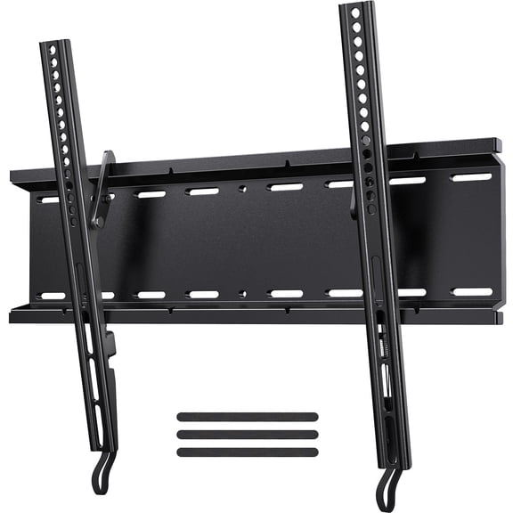 MountFTV Tilt TV Wall Mount Bracket Low Profile Fits 23-70 inch TVs, TV Mount Max 400x400mm, Holds up to 115lbs