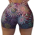 thumbnail image 2 of Picia Fireworks2 Printed Workout Shorts for Women Seamless Scrunch Butt Lifting High Waisted Yoga Gym Booty Running Moisture-wicking Short Pants-XX-Large, 2 of 9