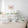 thumbnail image 6 of Homewish Wild Dinosaur 7pcs Bedding Comforter Set,Monstera Leaf Coconut Tree Queen Bedding Sets,Green White Gray Queen Sheet Sets For Boys Kids,Microfiber Bedroom Decor Reversible, 6 of 8