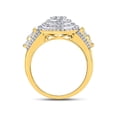 thumbnail image 4 of FB Jewels 10kt Two-tone Gold Mens Round Diamond Circle Flower Cluster Ring 1-1/5 Cttw, 4 of 4