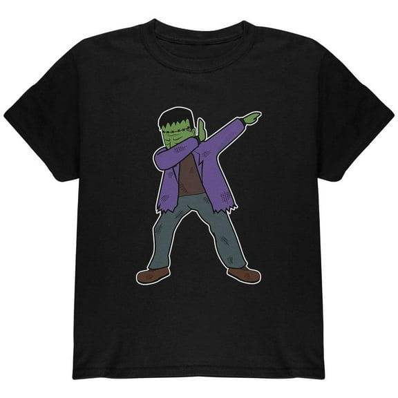 Halloween Dabbing Frankenstein's Monster Youth T Shirt Black YMD