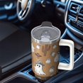thumbnail image 5 of 40 Oz Halloween Tumbler with Handle and Straw, Haunted Skull Pumpkin Cat Travel Cup, Halloween Holiday Gifts for Women Adults Teenagers, 5 of 5