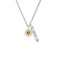 thumbnail image 2 of Delight Jewelry Goldtone Disc 1/2'' Initial - e - Silvertone Believe Faith Prayer Hope Bar Charm Necklace, 23", 2 of 4