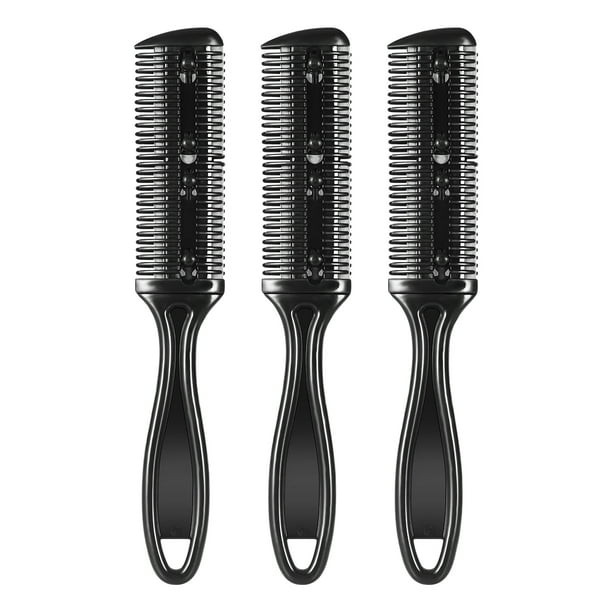TINKSKY 3pcs Hair Cutter Comb Double Side Haircut Scissors Metal Razor