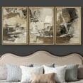 thumbnail image 3 of wall26 Framed Canvas Print Wall Art Set Grunge Tan Black Paint Stroke Landscape Abstract Shapes Illustrations Modern Art Decorative Multicolor for Living Room, Bedroom, Office - 24"x36"x3 N, 3 of 5