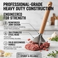 thumbnail image 4 of 304 Stainless Steel Meat Chopper with Wooden Handle, 6-Blade Heavy Duty Ground Beef Masher. Easy Clean Heat Resistant Kitchen Tool 2pc Set, 4 of 7
