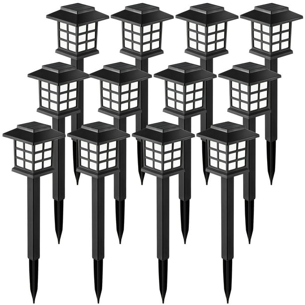 GIGALUMI Outdoor, Waterproof Solar Pathway Lights, 12 Pack Automatic ...