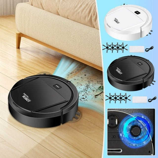 Robot Vacuum Cleaner under $5! CQCYD Robot Vacuum and Mop 3 in 1, Wi-Fi App Control Self Charging Robotic Cleaner, Automatic Sweeping Mopping for Hardwood Floor, Scheduled Cleaning