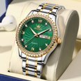 thumbnail image 1 of OLEVS Men's Watches Shiny DIamond Threaded Dial Original Quartz Wrist Watch for Man Waterproof Luminous Reloj Date Week Trend, 1 of 1
