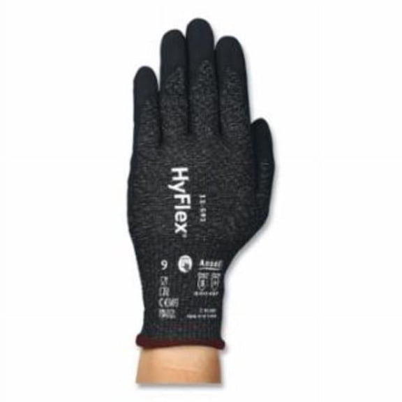 Hyflex  Medium-Duty Nitrile Palm-Coated Gloves, Black - Size 10