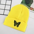 thumbnail image 4 of D-GROEE Knitted Winter Beanies Butterflies Embroidery Harajuku Style Acrylic Fiber Warm Skull Cap Cuff Watch Hat for Men or Women, 4 of 8