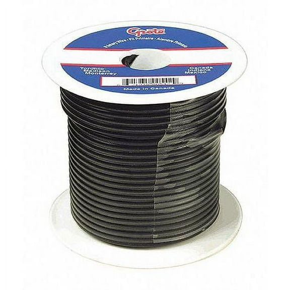 GROTE 87-6002 Primary Wire,12 Gauge,Black,100 ft.Spool