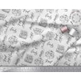 thumbnail image 3 of Soimoi White Poly Georgette Fabric Merry Christmas Text Decor Fabric Printed Yard 42 Inch Wide, 3 of 5