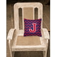 thumbnail image 2 of Carolines Treasures Letter J Chevron Yale Blue & Crimson Fabric Decorative Pillow, 2 of 2