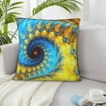 thumbnail image 6 of ZICANCN Fractal Yellow Vortex Decorative Throw Pillow Covers, Bed Couch Sofa Decorative Knit Pillow Covers for Living Room Farmhouse, 12"x12", 6 of 8