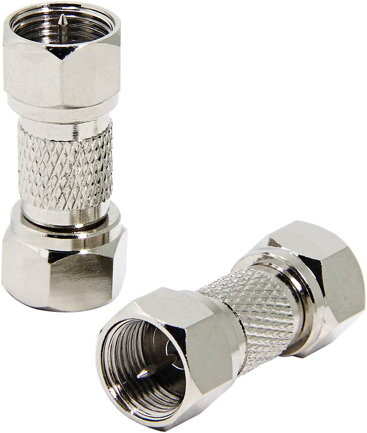 6-Pack F-Type Male To Male Coax Cable Coupler – Dual Inline Screw Connector, Coaxial - View #4