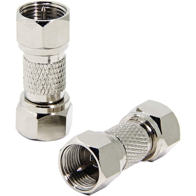Coaxial Cable Connector for Signal Transmission, Nickel Plated for Easy Installation and Durability, Perfect for Enhancing TV Cable Repair and Entertainment Setups (2-Pack)