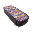 thumbnail image 6 of Lsque The Garden Tricolor Pansy Flower Printed Big Capacity PU Leather Pencil Case Large Pencil Pouch Stationery Pen Bag Pencil Holder for Teen, 6 of 6