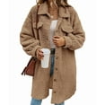 thumbnail image 2 of Women'S Teddy Fleece Coat-Plush Oversized Long Cardigan, Cozy Winter Fuzzy Outwear for Casual Style Brown L, 2 of 9