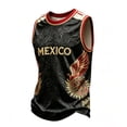 thumbnail image 2 of LNZGNM Soccer Cup 2026 Shirts for Men Oversized Mexico Jersey Brazil Jerseys Y2K V Neck Soccer Fan Tops,Beige(L), 2 of 4